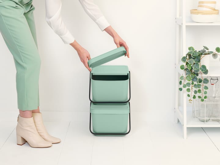 Sort & Go Stapelbare afvalemmer 20 L, Jade Green Brabantia