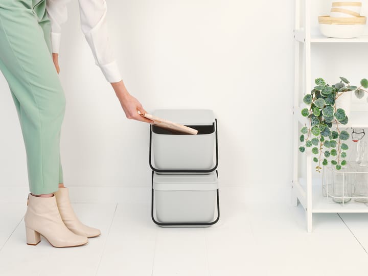 Sort & Go Stapelbare afvalemmer 20 L, Lichtgrijs Brabantia