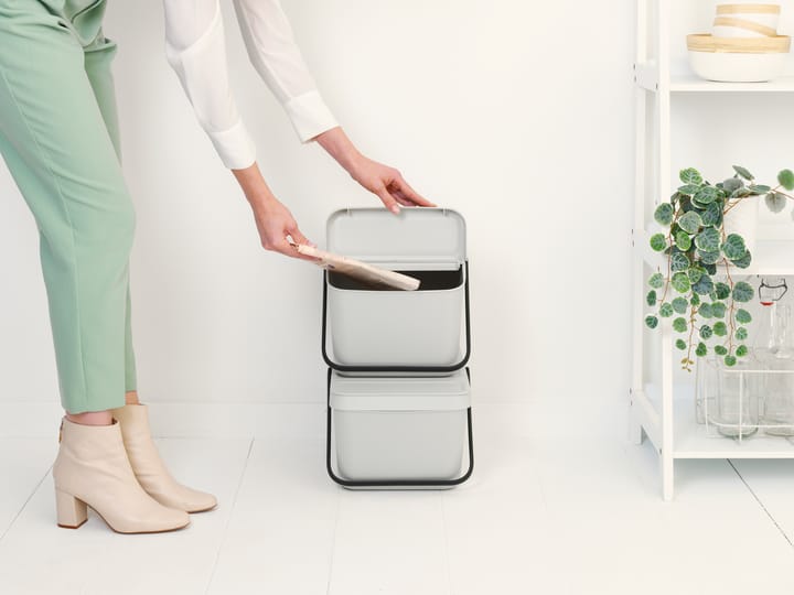 Sort & Go Stapelbare afvalemmer 20 L, Lichtgrijs Brabantia
