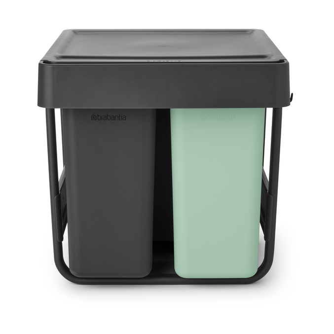 Brabantia Sort&Go Inbouwbare afvalemmer, 10+10+20 L Donkergrijs