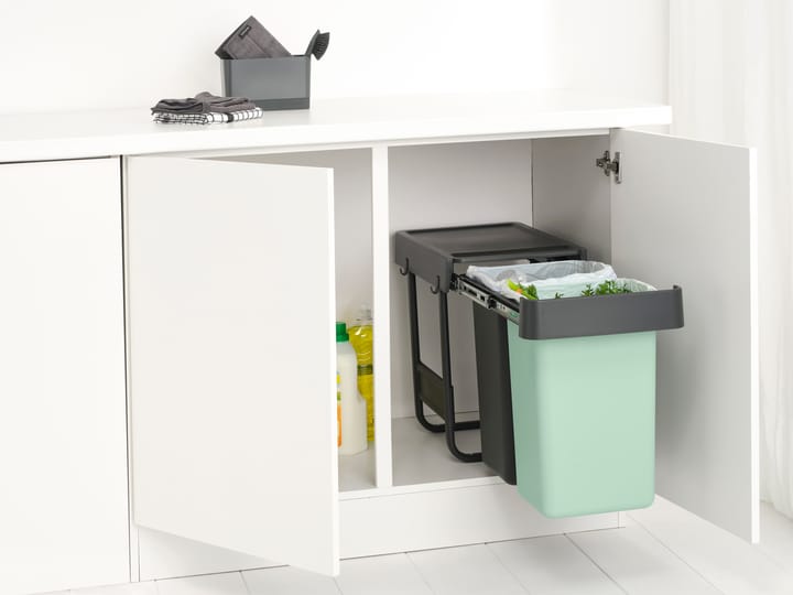 Sort&Go Inbouwbare afvalemmer, 2x15 L, Donkergrijs Brabantia