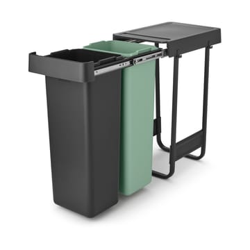 Sort&Go Inbouwbare afvalemmer, 2x30 L - Donkergrijs - Brabantia