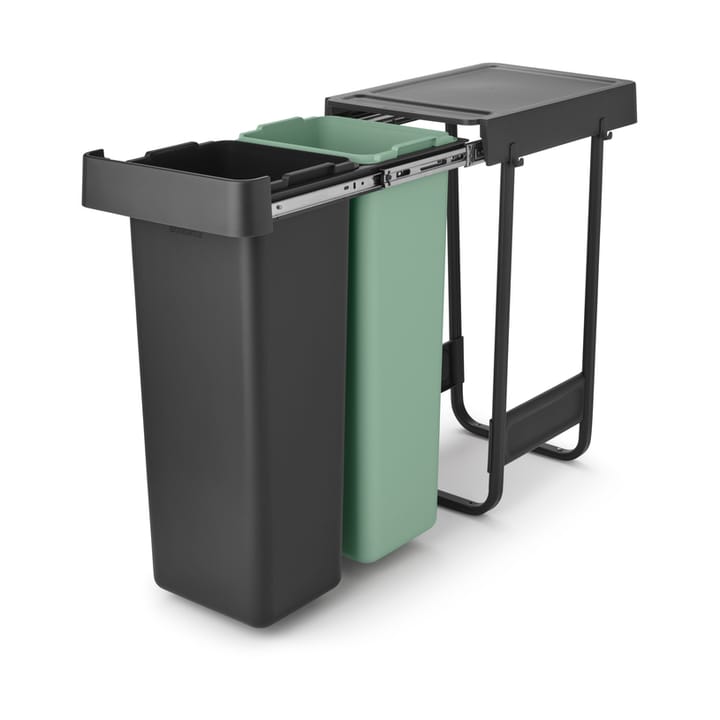 Sort&Go Inbouwbare afvalemmer, 2x30 L, Donkergrijs Brabantia