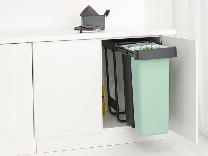 Sort&Go Inbouwbare afvalemmer, 2x30 L - Donkergrijs - Brabantia