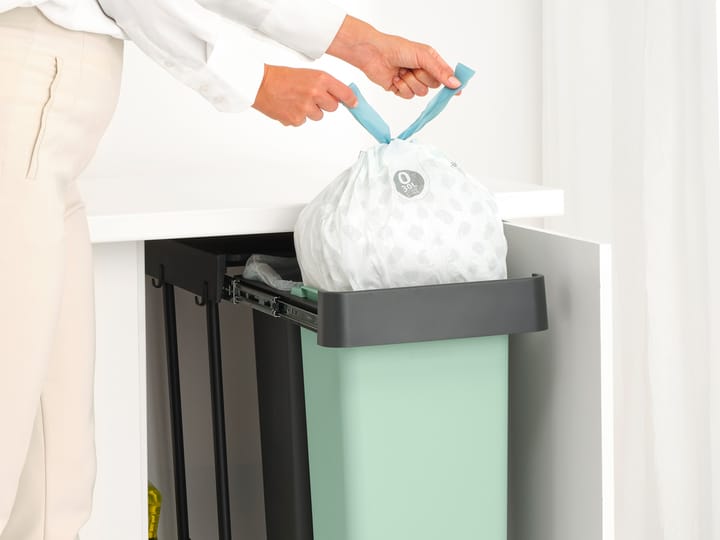 Sort&Go Inbouwbare afvalemmer, 2x30 L - Donkergrijs - Brabantia