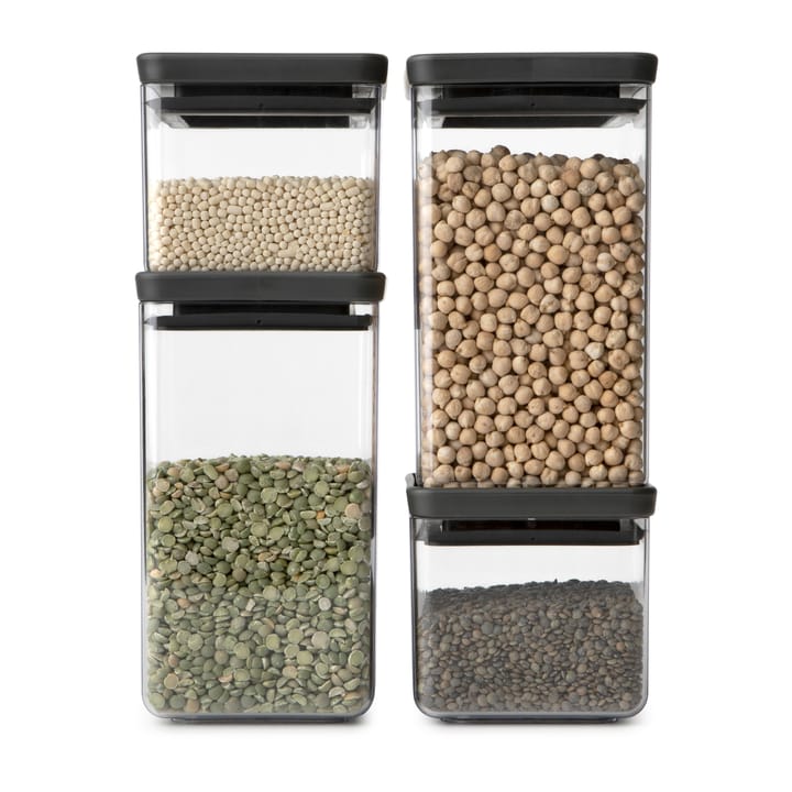TASTY+ vierkante opbergpot set, Donkergrijs Brabantia
