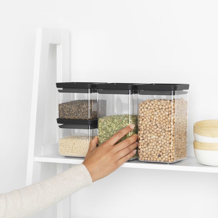 TASTY+ vierkante opbergpot set, Donkergrijs Brabantia