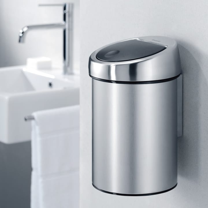 Touch Bin prullenbak 3 liter muurgemonteerd, matstaal Brabantia