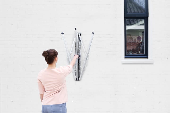 WallFix droogmolen 24 m met stoffen hoes, Grijs Brabantia