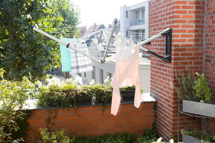 WallFix droogmolen 24 m met stoffen hoes, Grijs Brabantia