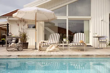 Arts ligbed 196x96 cm - Soft White-beige strepen - Brafab