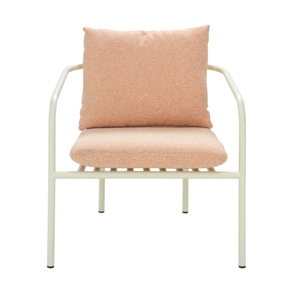 Bendt fauteuil, White-teddy oranje Brafab