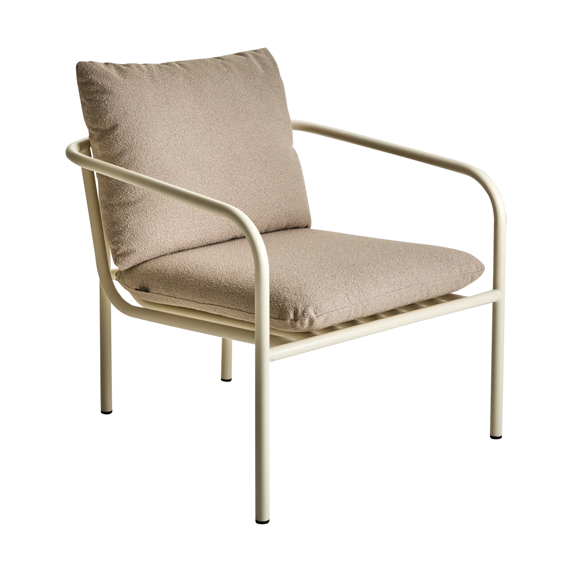 Bendt loungestoel, Teddy beige-pearl white Brafab