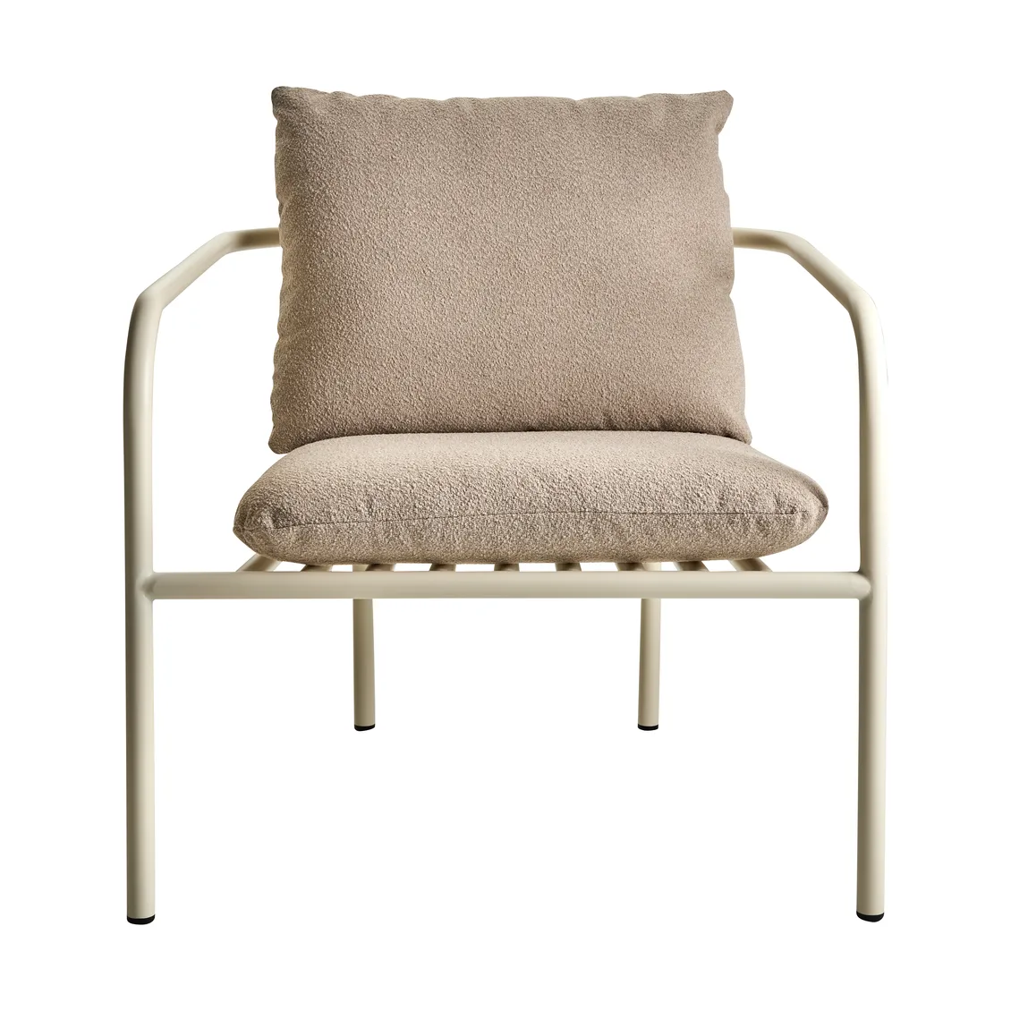 Bendt loungestoel, Teddy beige-pearl white Brafab
