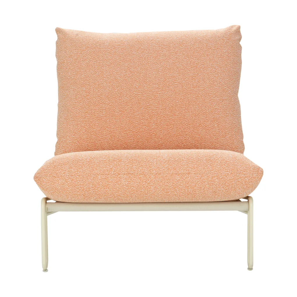 Blixt loungestoel, Pearl white-teddy orange Brafab