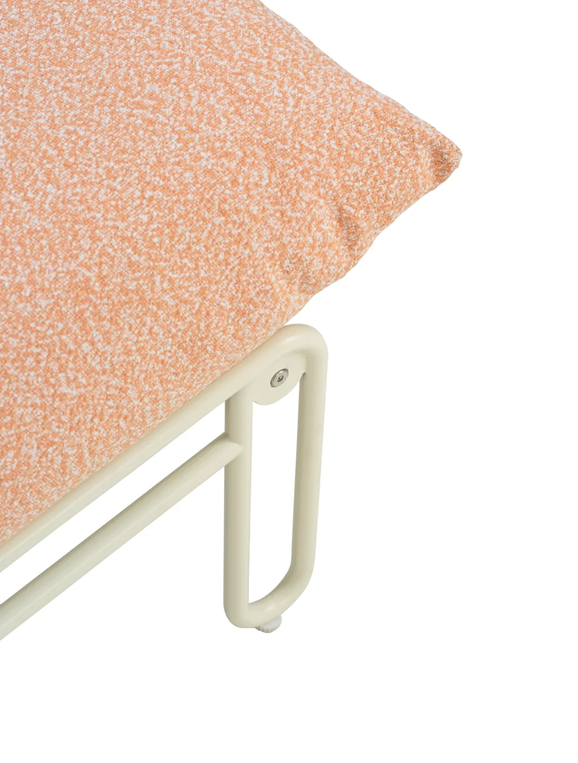 Blixt loungestoel, Pearl white-teddy orange Brafab