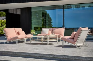 Blixt loungestoel - Pearl white-teddy orange - Brafab