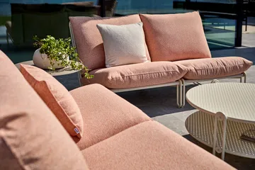 Blixt loungestoel - Pearl white-teddy orange - Brafab