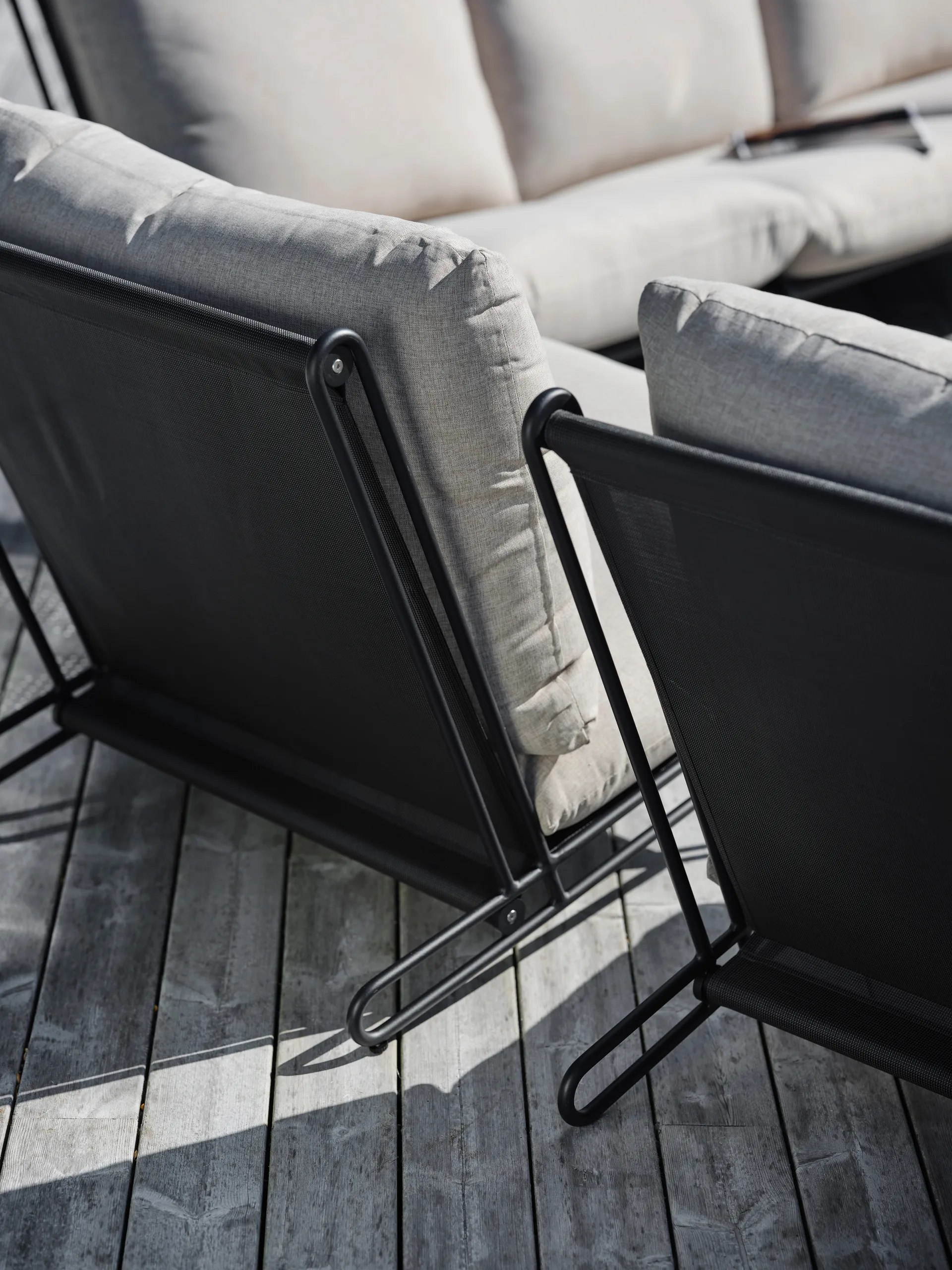 Blixt loungestoel, Zwart-sky grey Brafab