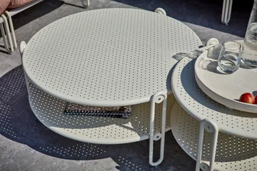 Blixt salontafel - Pearl white, Ø65 cm - Brafab