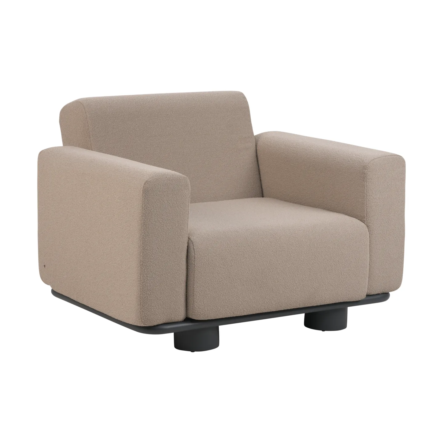 Bolster fauteuil, Antraciet-teddy beige Brafab