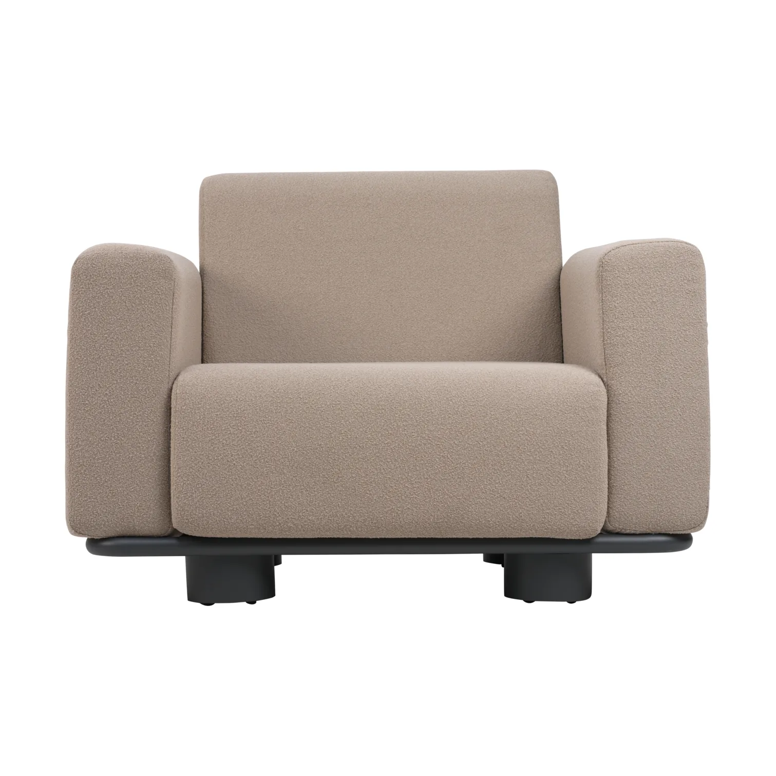 Bolster fauteuil, Antraciet-teddy beige Brafab
