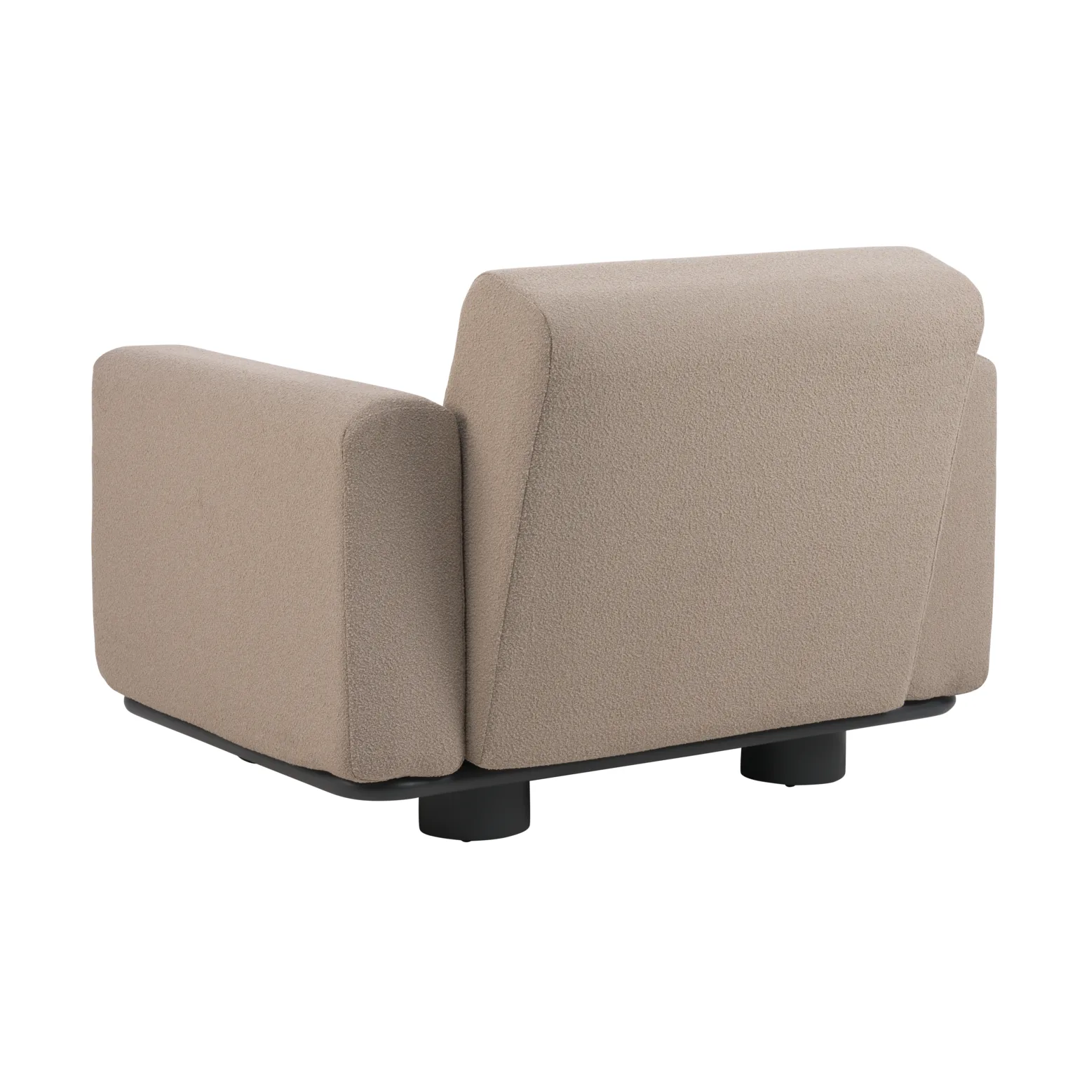 Bolster fauteuil, Antraciet-teddy beige Brafab