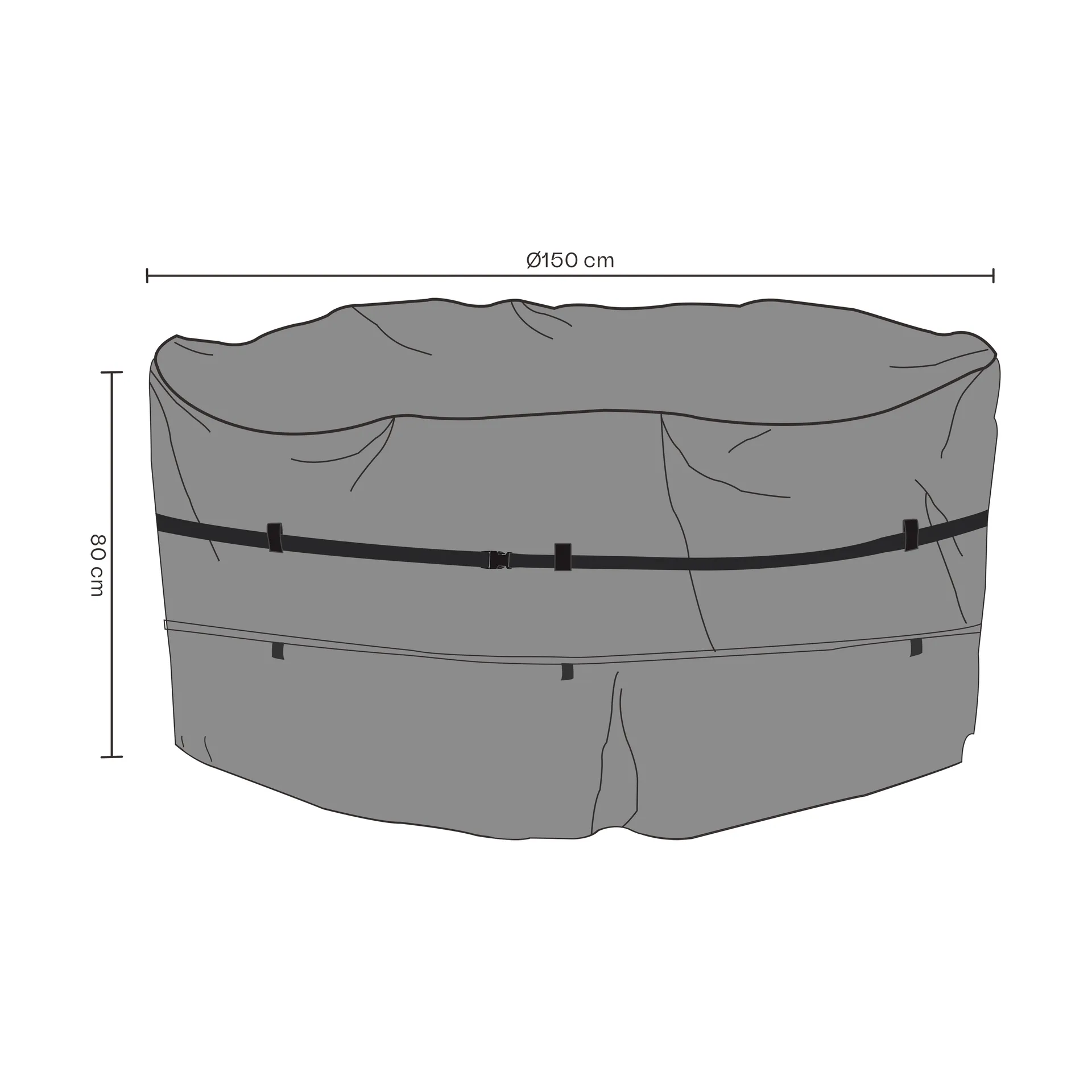 Brafab meubelbescherming eettafelset, Zwart 150x80 cm Brafab