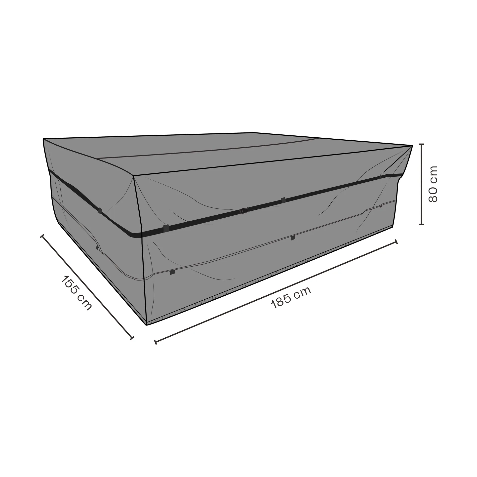 Brafab meubelbescherming eettafelset, Zwart 185x155 cm Brafab