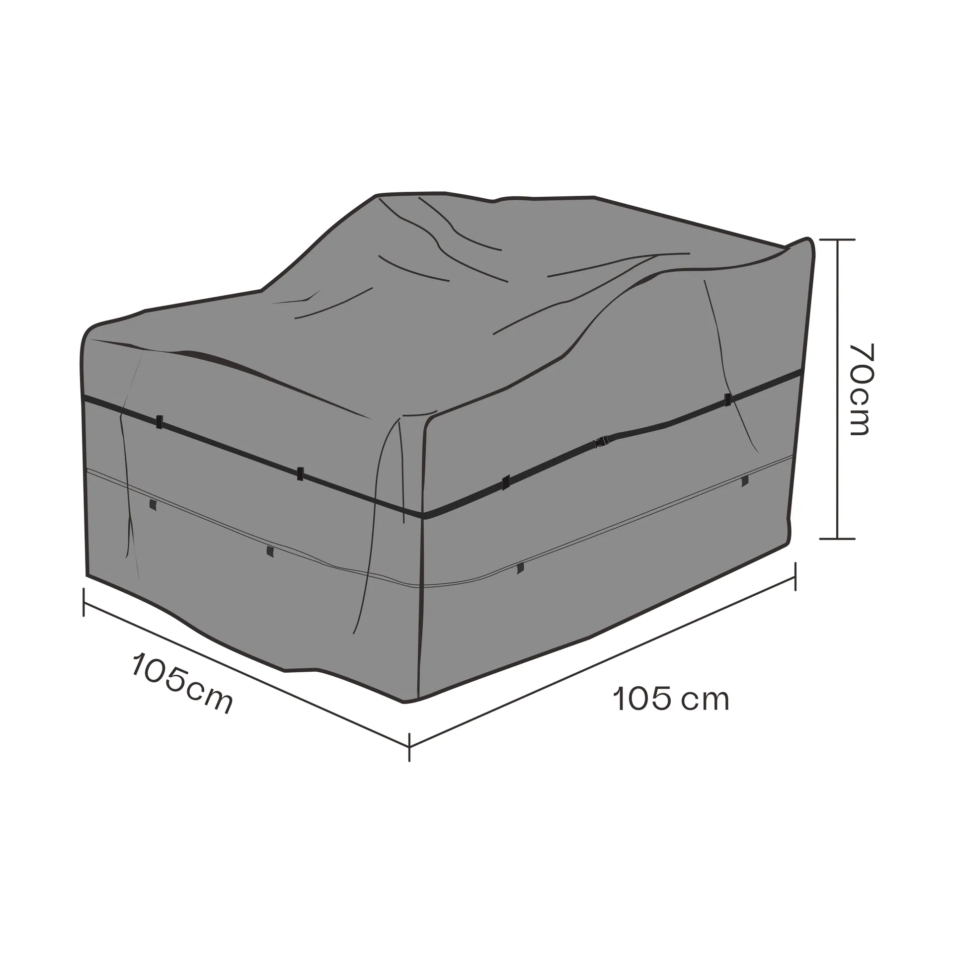 Brafab meubelbescherming fauteuil, Zwart 105 cm Brafab