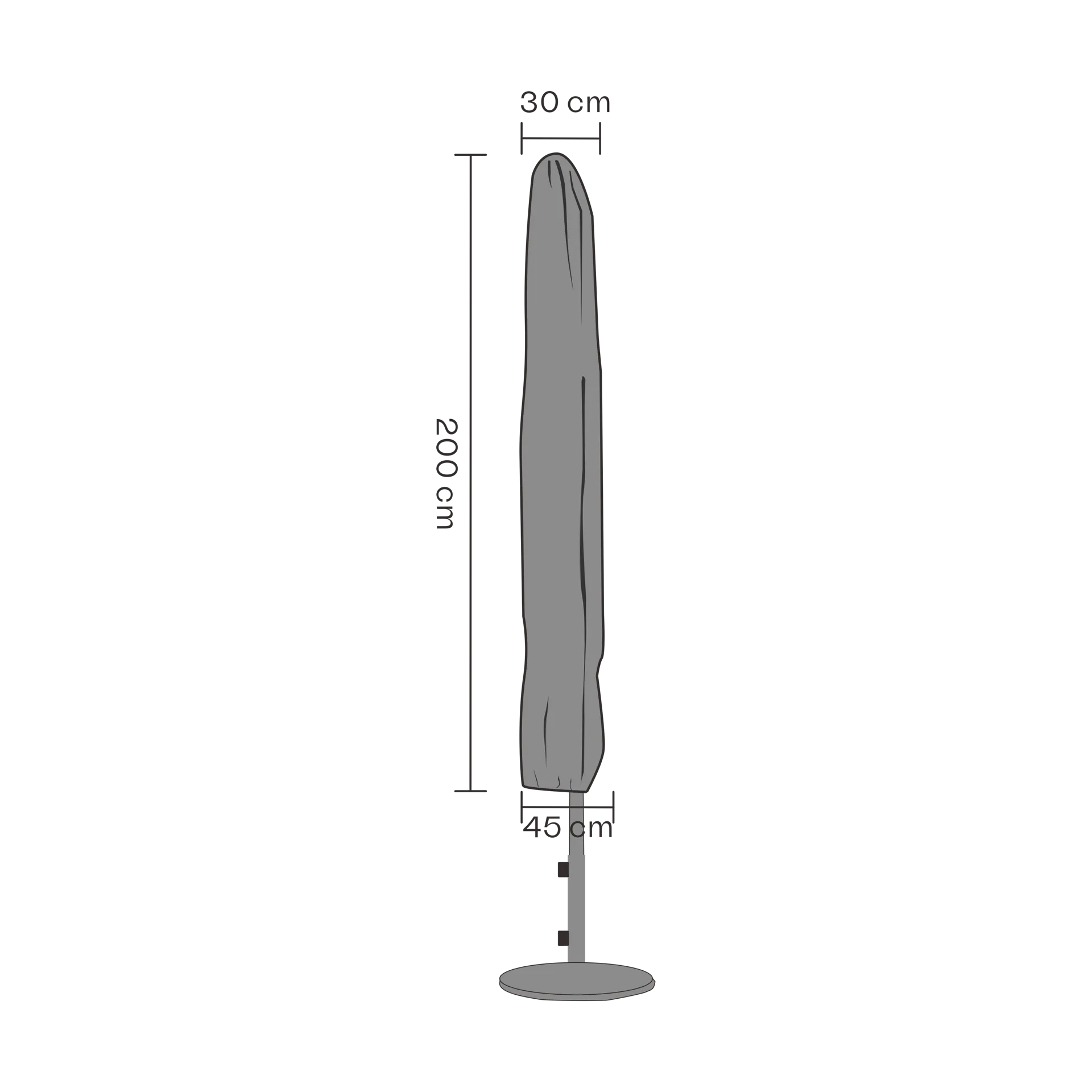 Brafab meubelbescherming parasol, Zwart 200 cm Brafab