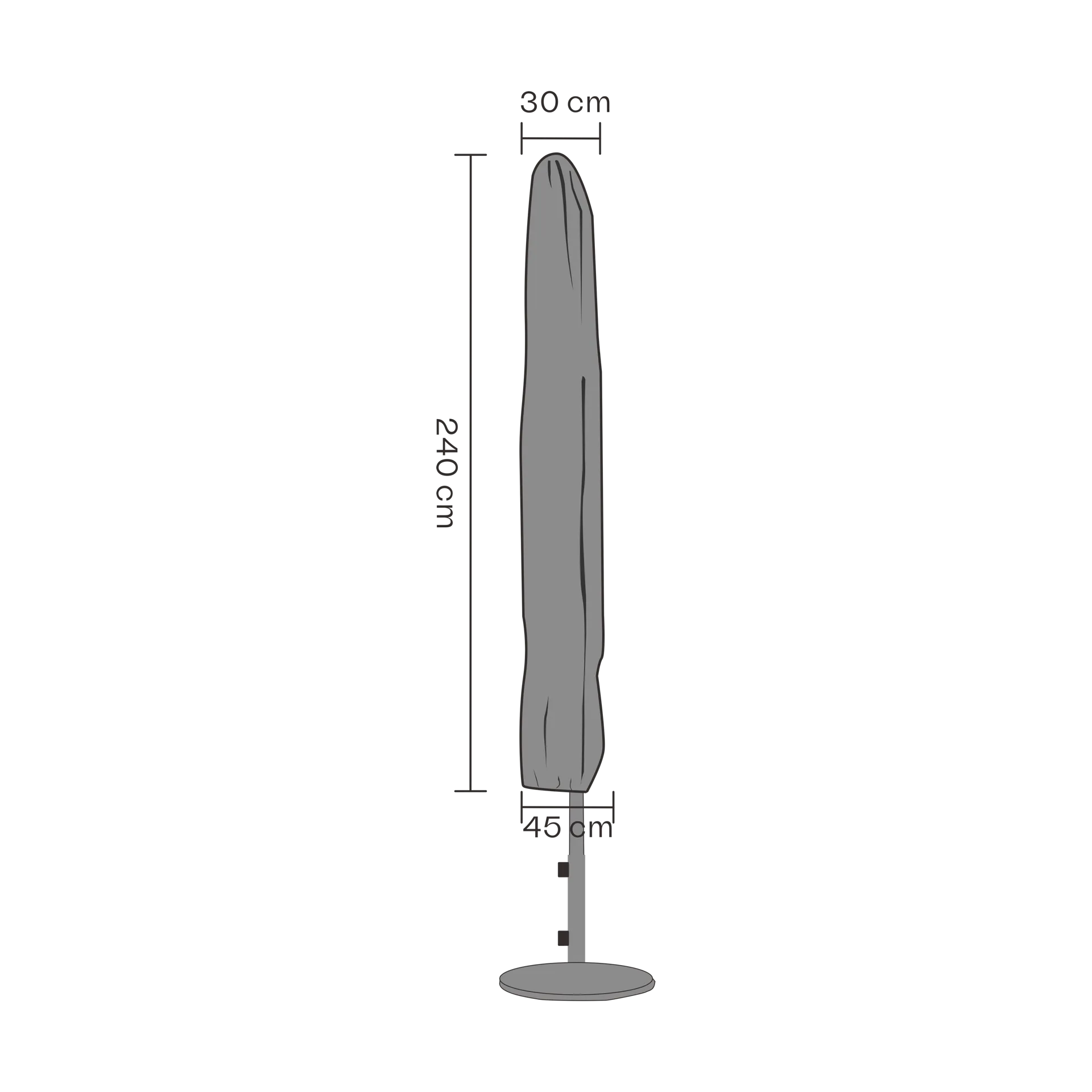 Brafab meubelbescherming parasol, Zwart 240 cm Brafab