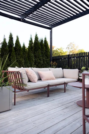 Collier bankmodule - Zin red-teddy beige, hoek - Brafab