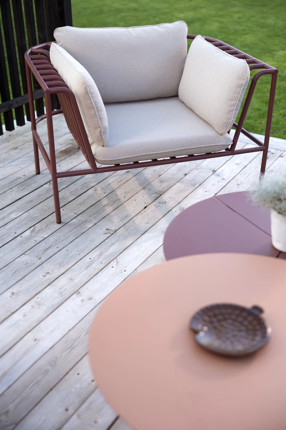 Collier fauteuil, Zin red-teddy beige Brafab