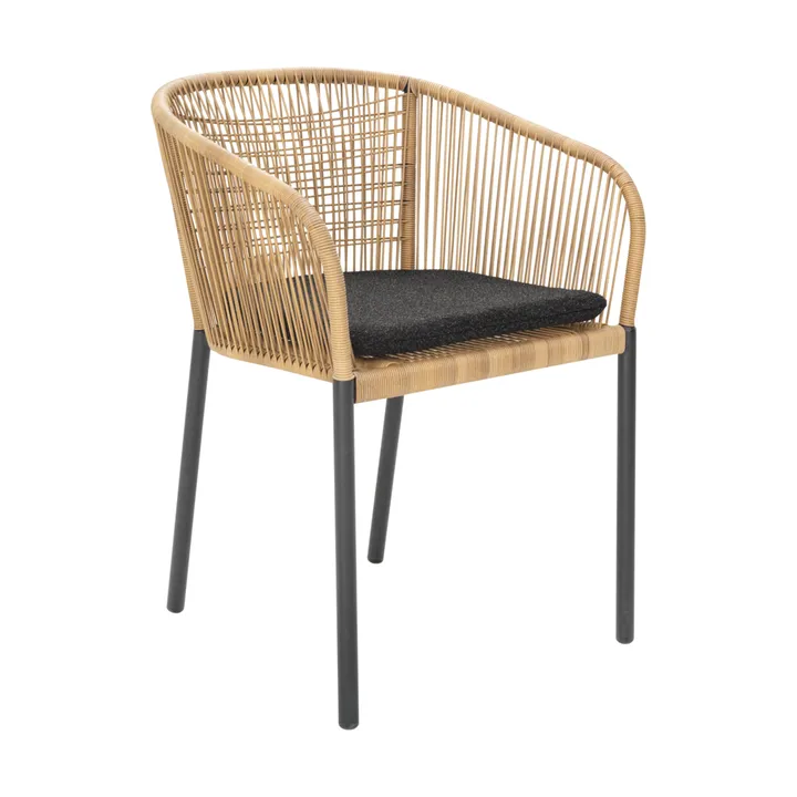 Delta armstoel - Antraciet-naturel - Brafab