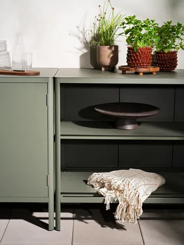 Kelia buitenkeuken bank met planken - Nordic green, 121x91x64 cm - Brafab