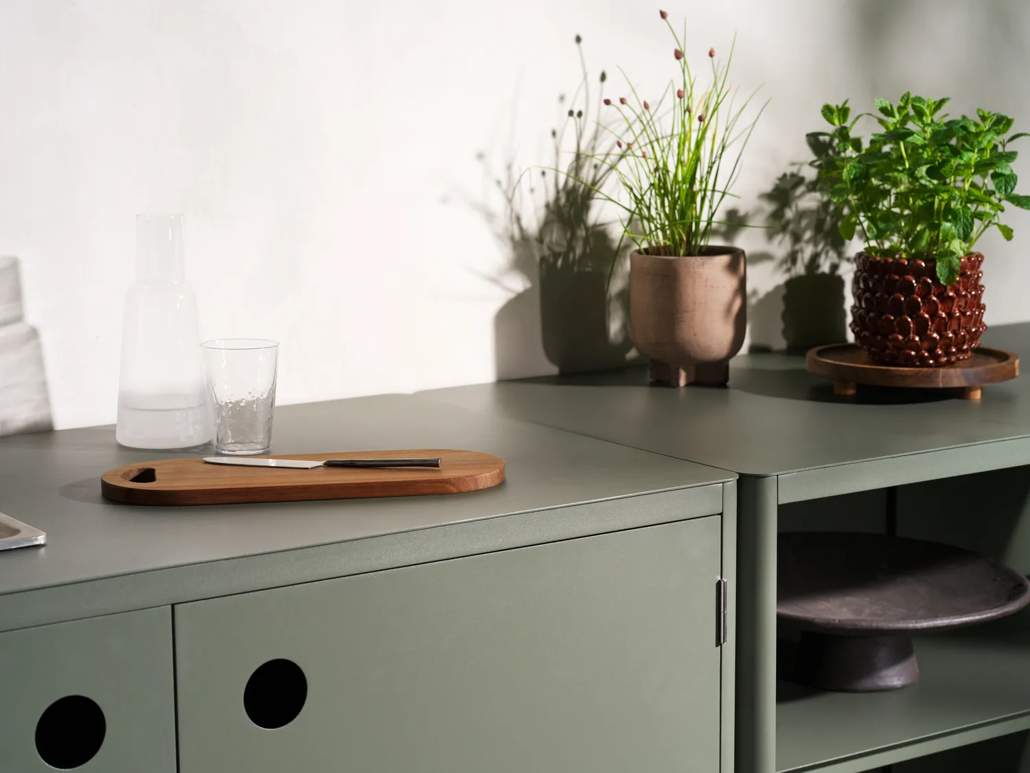 Kelia buitenkeuken bank met planken, Zin red, 121x91x64 cm Brafab