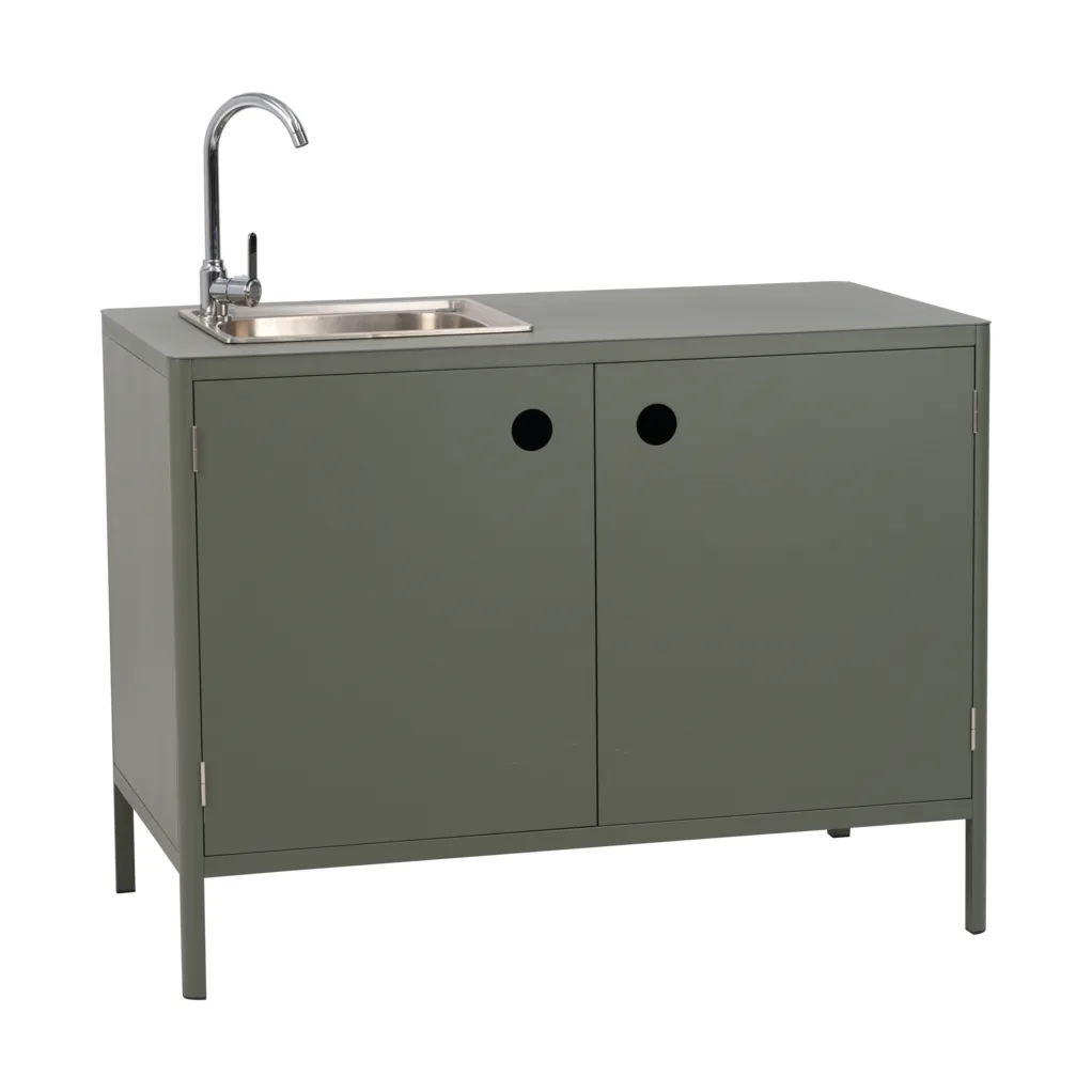 Kelia buitenkeuken onderkast met spoelbak, Nordic green, 121x90x64 Brafab
