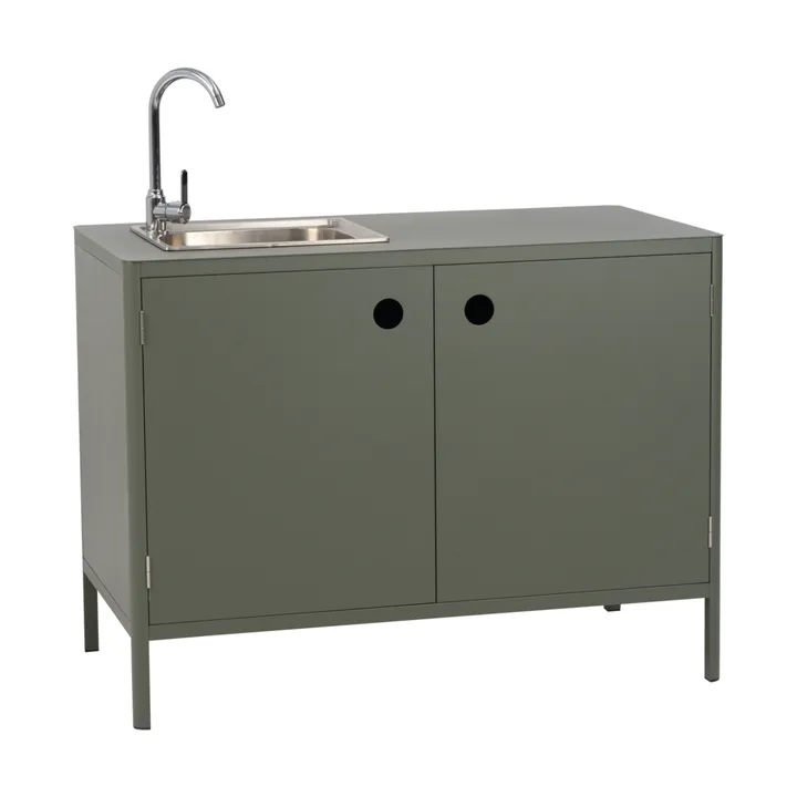Kelia buitenkeuken onderkast met spoelbak - Nordic green, 121x90x64 - Brafab