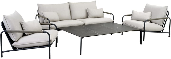 Lerberget 2,5-zits bank, Anthracite-essenhout Brafab