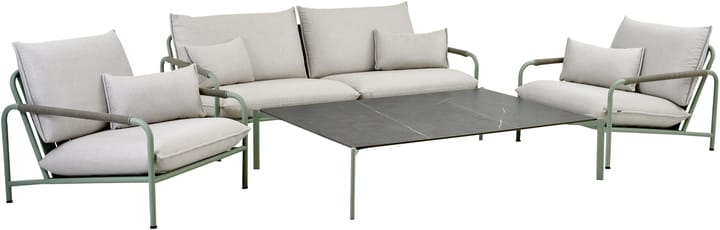 Lerberget 2,5-zits bank, Groen-essenhout Brafab