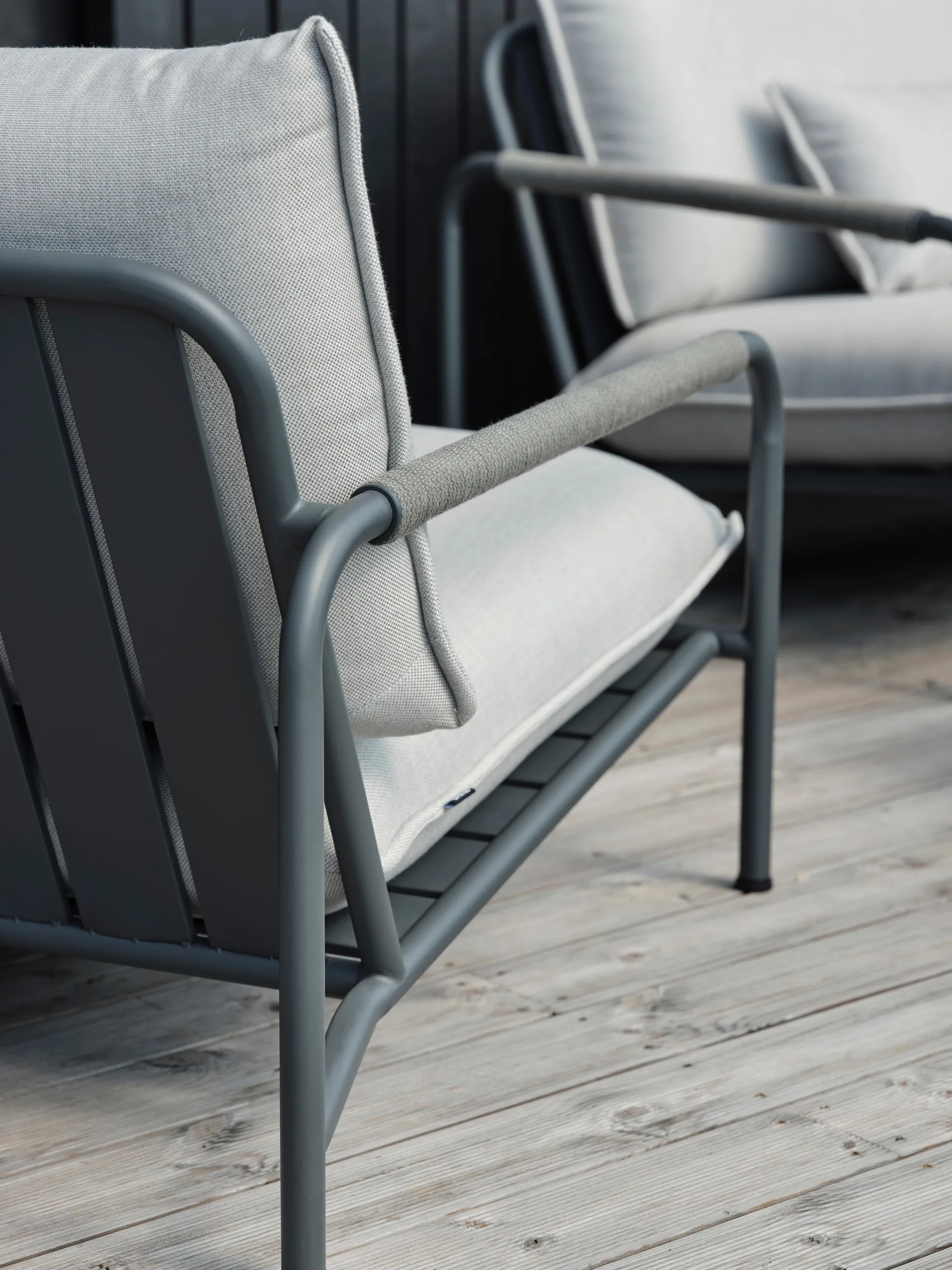 Lerberget loungestoel, Anthracite-essenhout Brafab