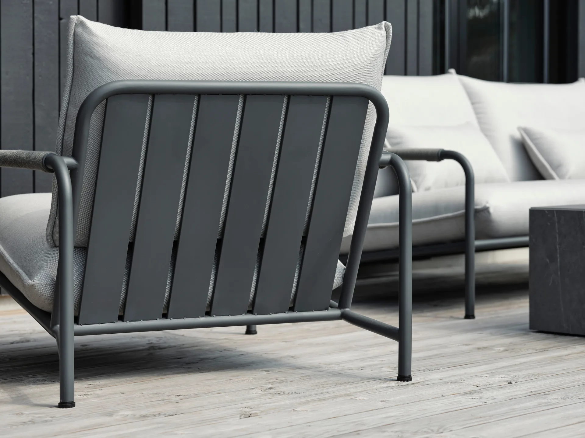 Lerberget loungestoel, Anthracite-essenhout Brafab