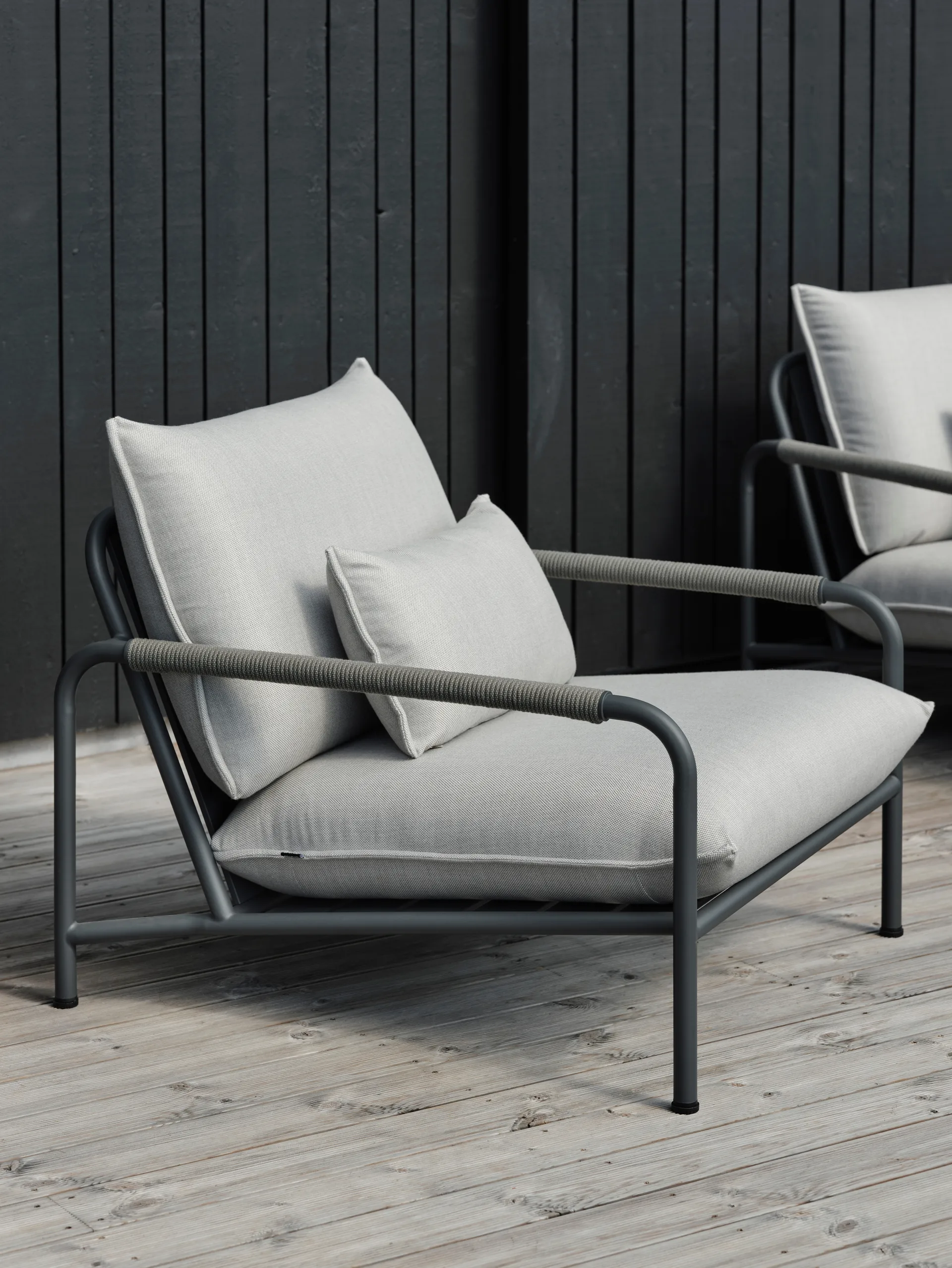 Lerberget loungestoel, Anthracite-essenhout Brafab