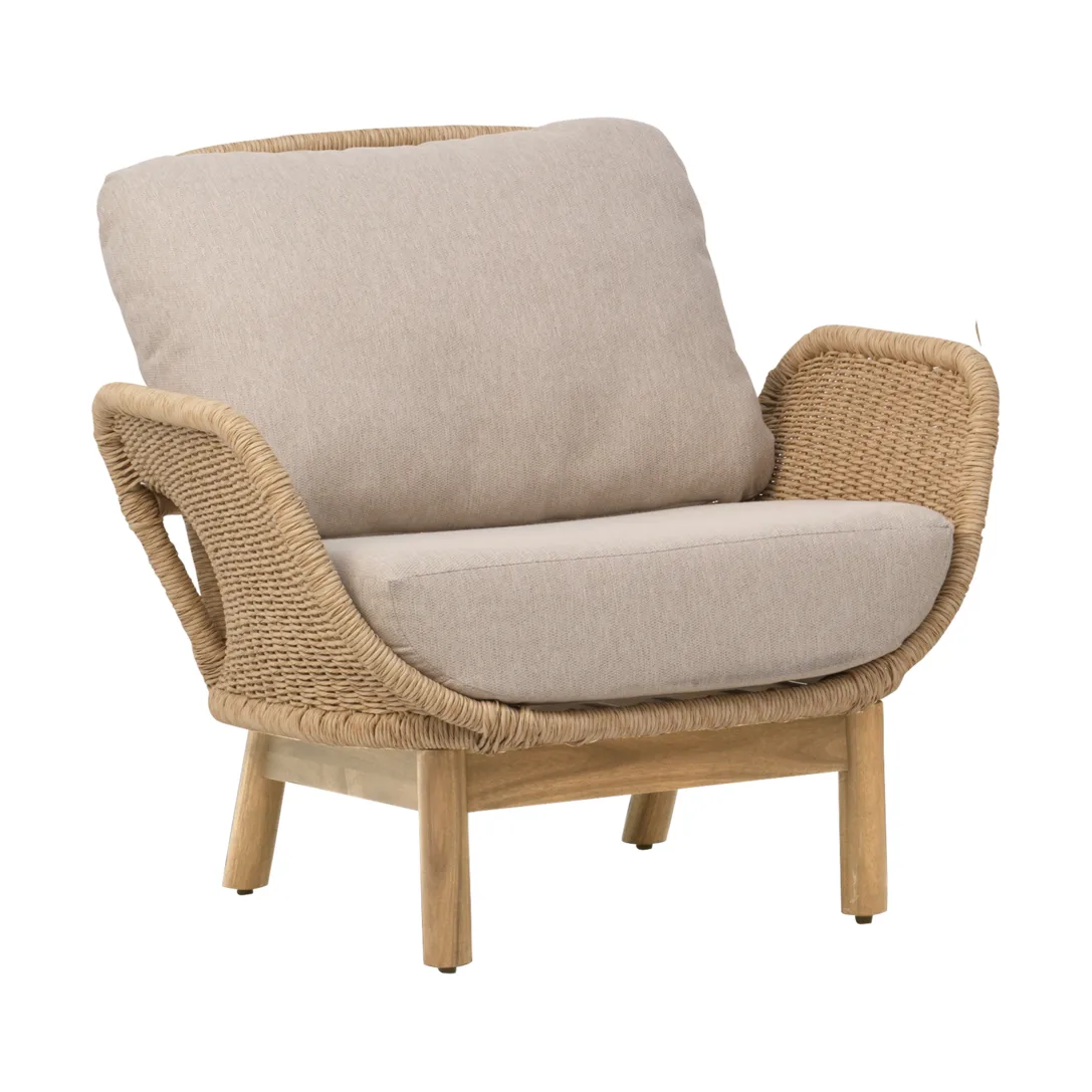 Lily fauteuil, Twist stro-pluche wheat Brafab