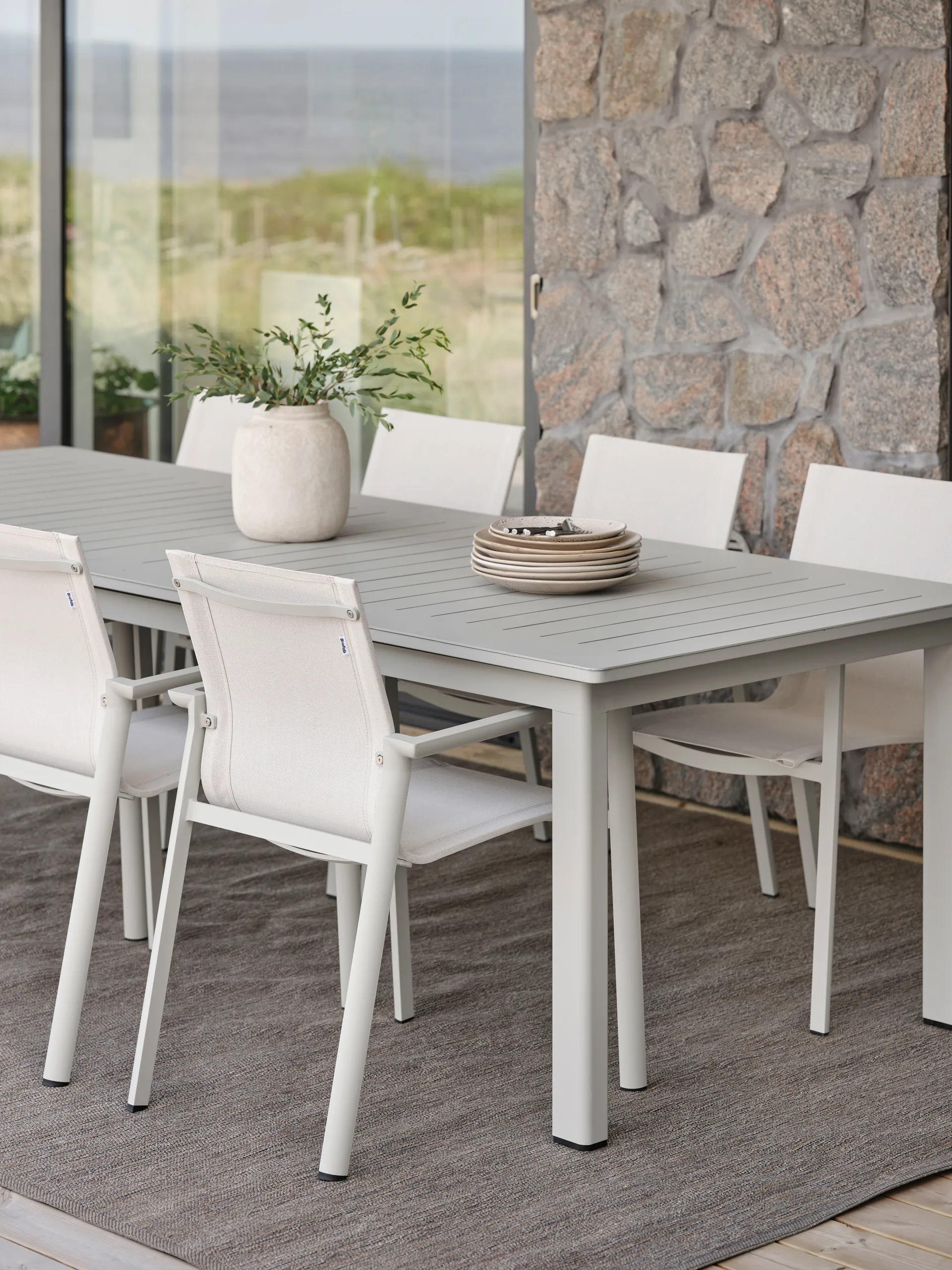 Lomma uitschuifbare eettafel, Light grey XL 260-380 cm Brafab
