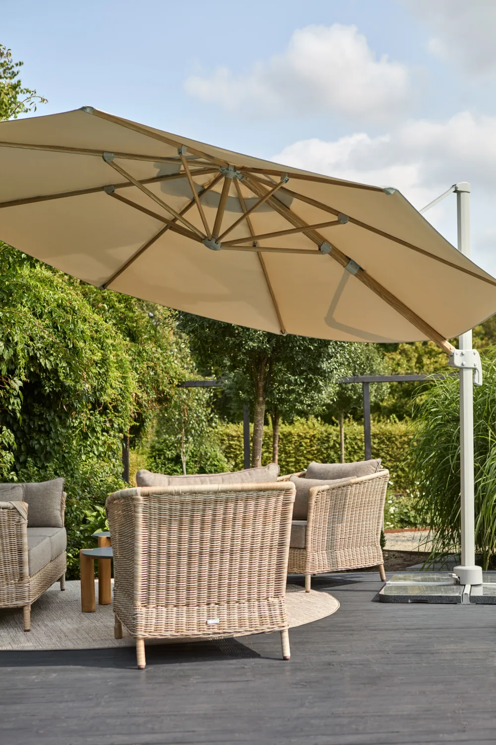 Luzzi parasol vrijhangend, Khaki Brafab