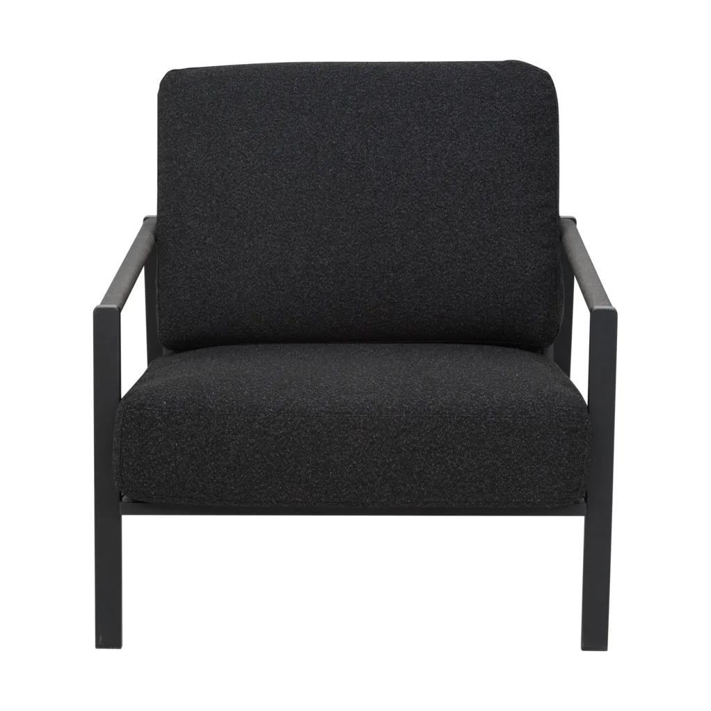 Lyra fauteuil, Zwart-teddy black Brafab