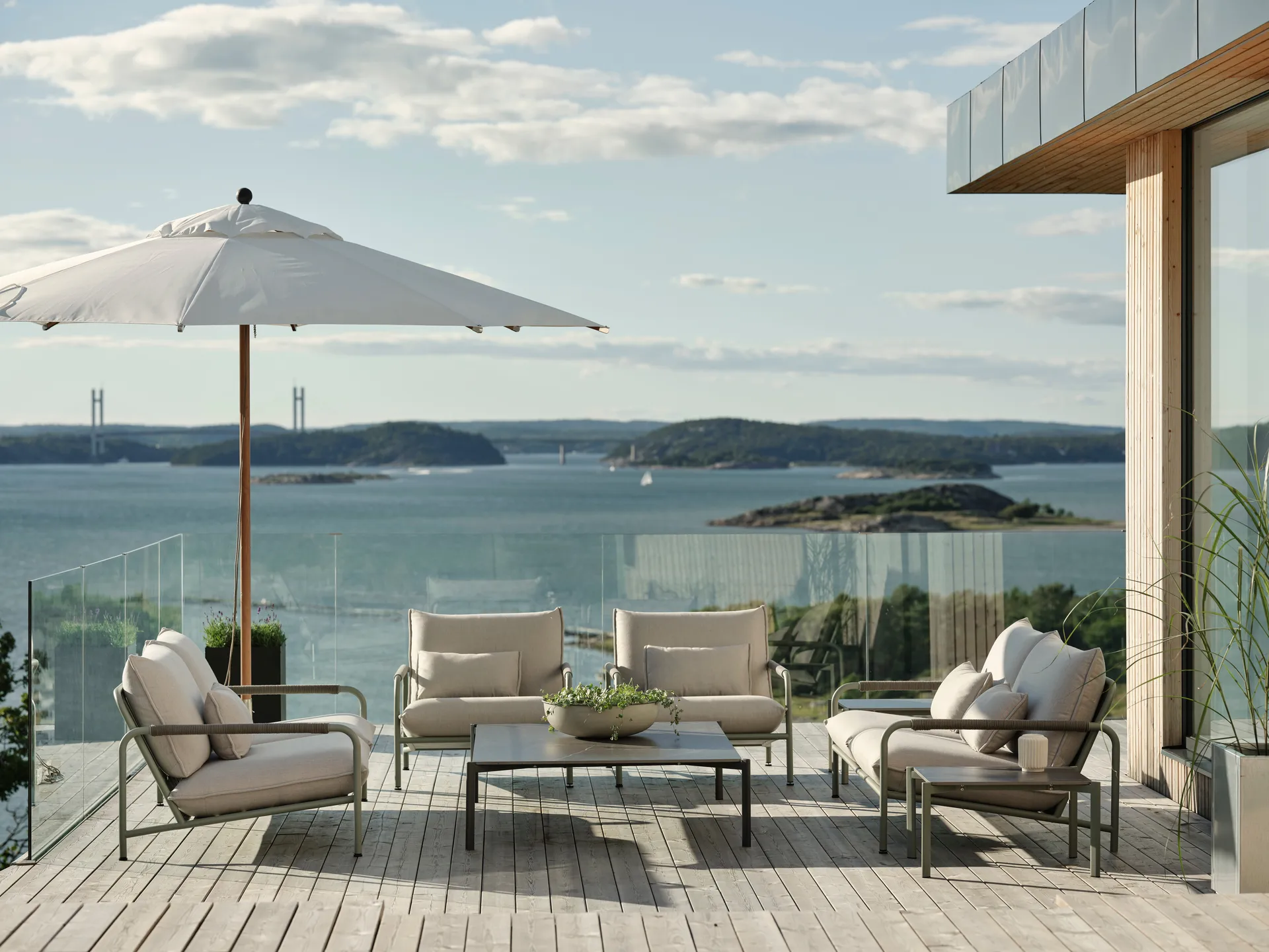 Paliano parasol, Natuur-wit 350 cm Brafab