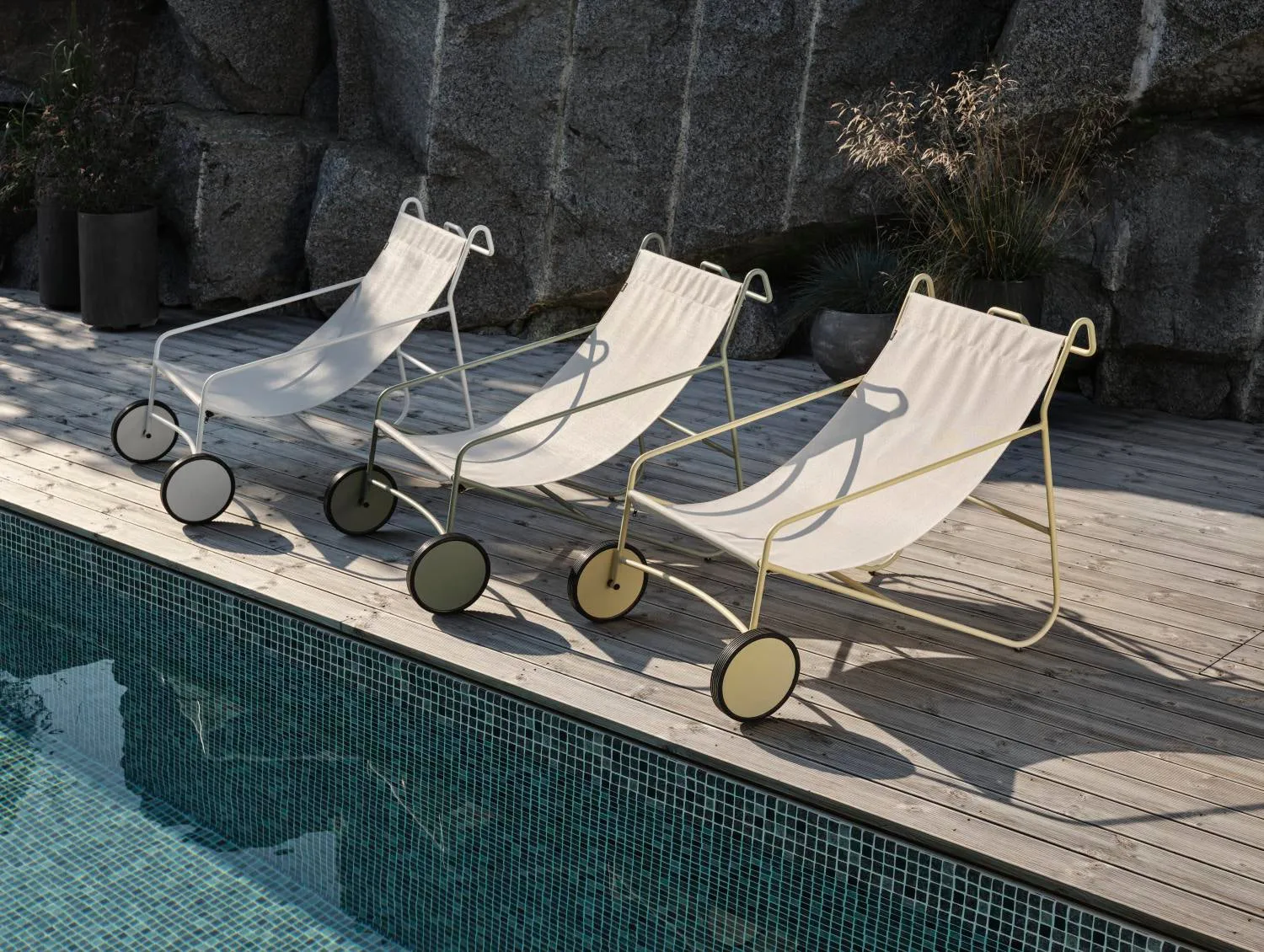 Poul Chair loungestoel, Dusty green-wit Brafab